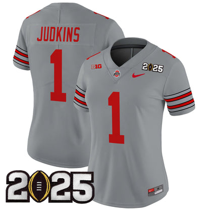 Women's Ohio State Buckeyes 'Heritage Stripe' 2025 CFP Final Patch Vapor Limited Jersey - All Stitched