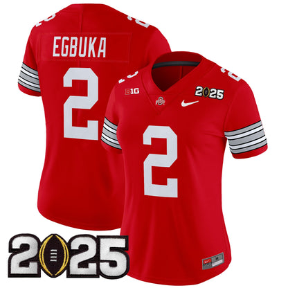 Women's Ohio State Buckeyes 'Heritage Stripe' 2025 CFP Final Patch Vapor Limited Jersey - All Stitched