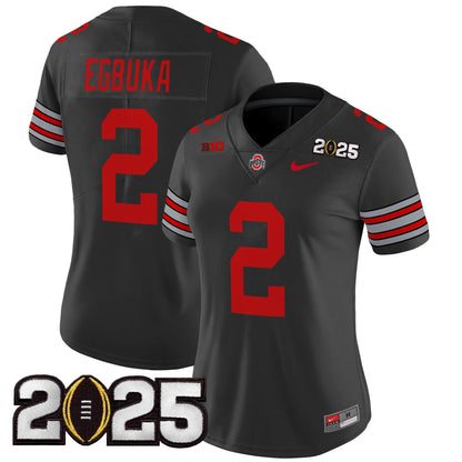 Women's Ohio State Buckeyes 'Heritage Stripe' 2025 CFP Final Patch Vapor Limited Jersey - All Stitched