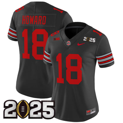 Women's Ohio State Buckeyes 'Heritage Stripe' 2025 CFP Final Patch Vapor Limited Jersey - All Stitched