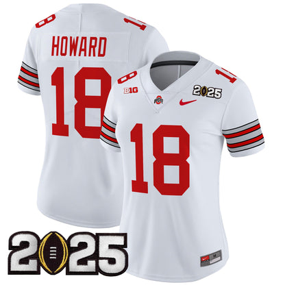 Women's Ohio State Buckeyes 'Heritage Stripe' 2025 CFP Final Patch Vapor Limited Jersey - All Stitched