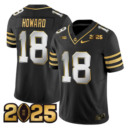 Men's Ohio State Buckeyes 'Heritage Stripe' CFP Final Patch Gold Vapor Limited Jersey - All Stitched