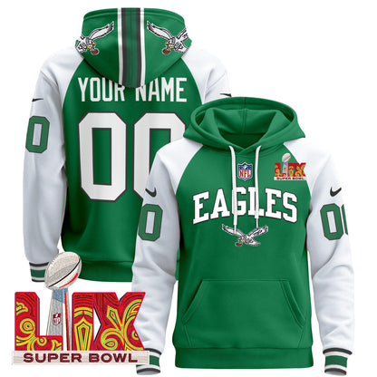 PHI Super Bowl LIX Patch Custom Pullover Hoodie - All Stitched