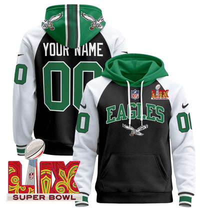 PHI Super Bowl LIX Patch Custom Pullover Hoodie - All Stitched