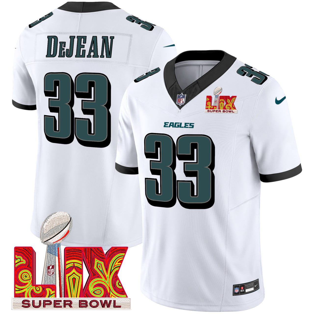 Cooper DeJean PHI Super Bowl LIX Jersey - All Stitched