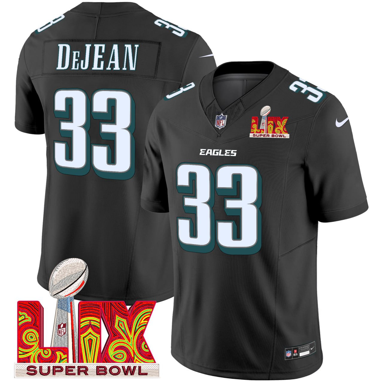 Cooper DeJean PHI Super Bowl LIX Jersey - All Stitched