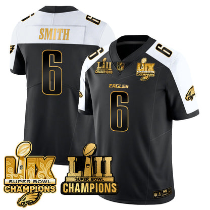 PHI LII-LIX Super Bowl Champions Gold Vapor Limited Jersey N2 - All Stitched