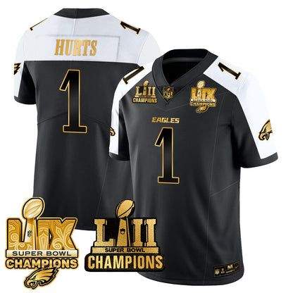 PHI LII-LIX Super Bowl Champions Gold Vapor Limited Jersey N2 - All Stitched