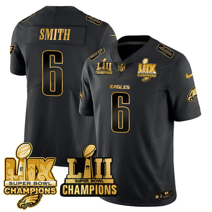 PHI LII-LIX Super Bowl Champions Gold Vapor Limited Jersey N2 - All Stitched