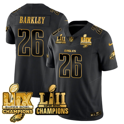PHI LII-LIX Super Bowl Champions Gold Vapor Limited Jersey N2 - All Stitched