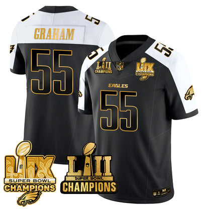 PHI LII-LIX Super Bowl Champions Gold Vapor Limited Jersey N2 - All Stitched