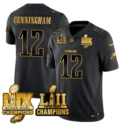 PHI LII-LIX Super Bowl Champions Gold Vapor Limited Jersey N2 - All Stitched