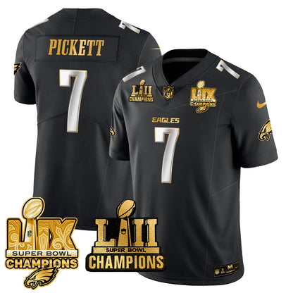 PHI LII-LIX Super Bowl Champions Gold Vapor Limited Jersey N2 - All Stitched