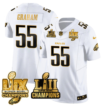 PHI LII-LIX Super Bowl Champions Gold Vapor Limited Jersey N2 - All Stitched