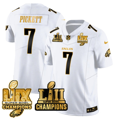 PHI LII-LIX Super Bowl Champions Gold Vapor Limited Jersey N2 - All Stitched