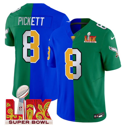 Split PHI Super Bowl LIX & College Football Vapor Limited Jersey - All Stitched