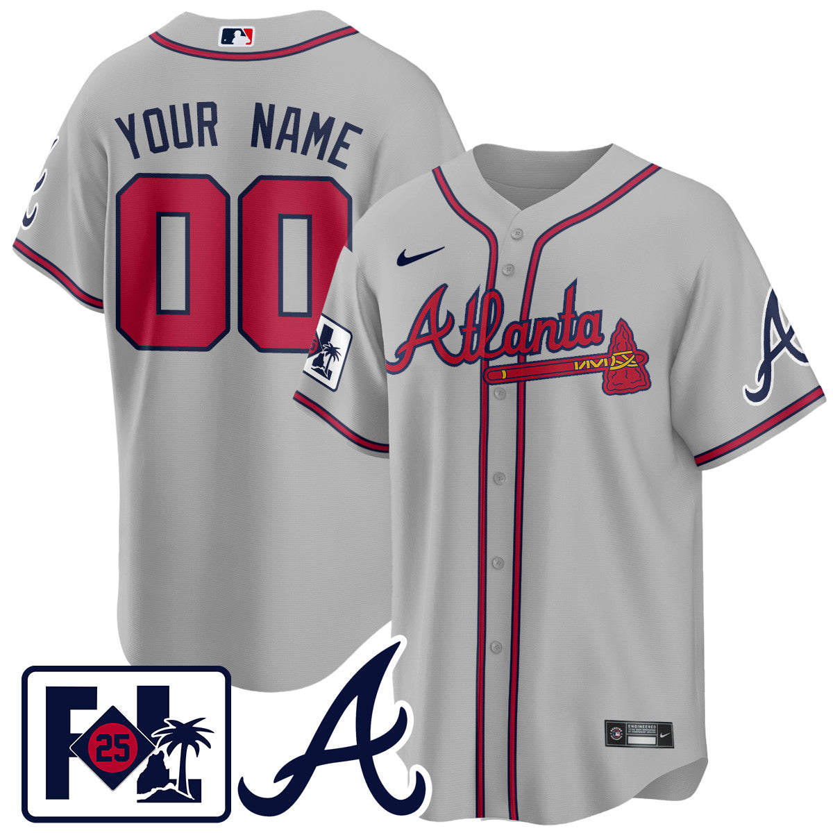Custom Gender/Name Atlanta Braves 2025 Spring Training Jersey - All Stitched