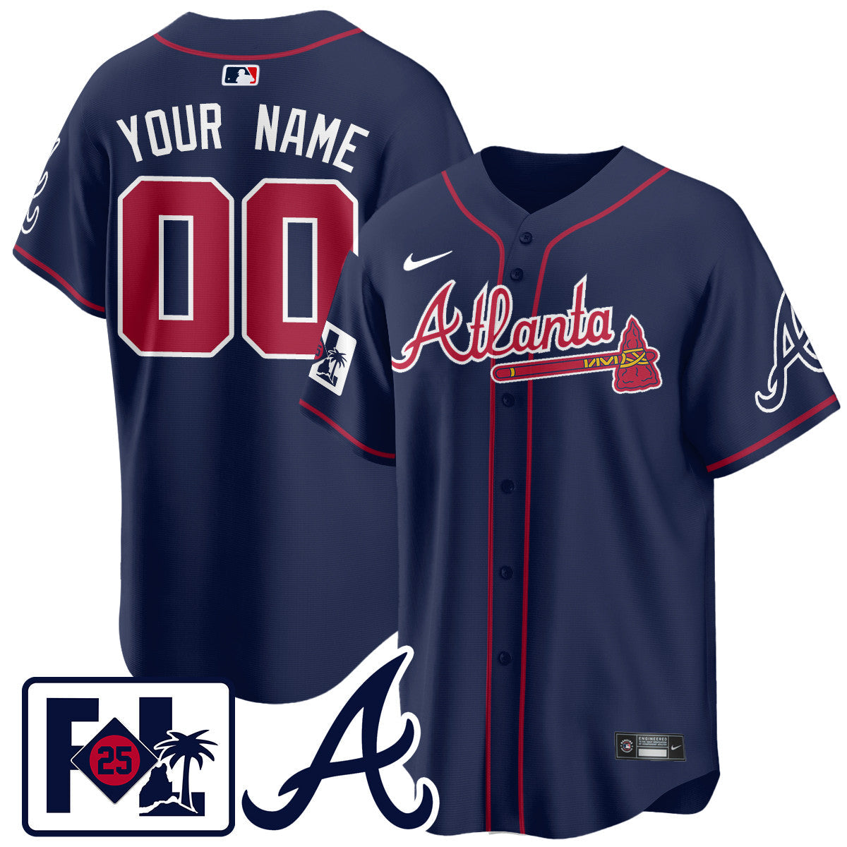 Custom Gender/Name Atlanta Braves 2025 Spring Training Jersey - All Stitched