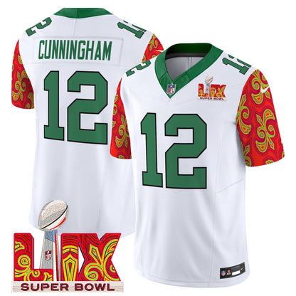 PHI Kelly Green Super Bowl LIX Style Vapor Limited Jersey - All Stitched
