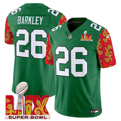 PHI Kelly Green Super Bowl LIX Style Vapor Limited Jersey - All Stitched