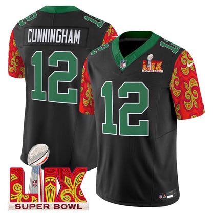 PHI Kelly Green Super Bowl LIX Style Vapor Limited Jersey - All Stitched