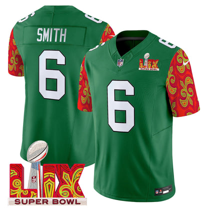 PHI Kelly Green Super Bowl LIX Style Vapor Limited Jersey - All Stitched