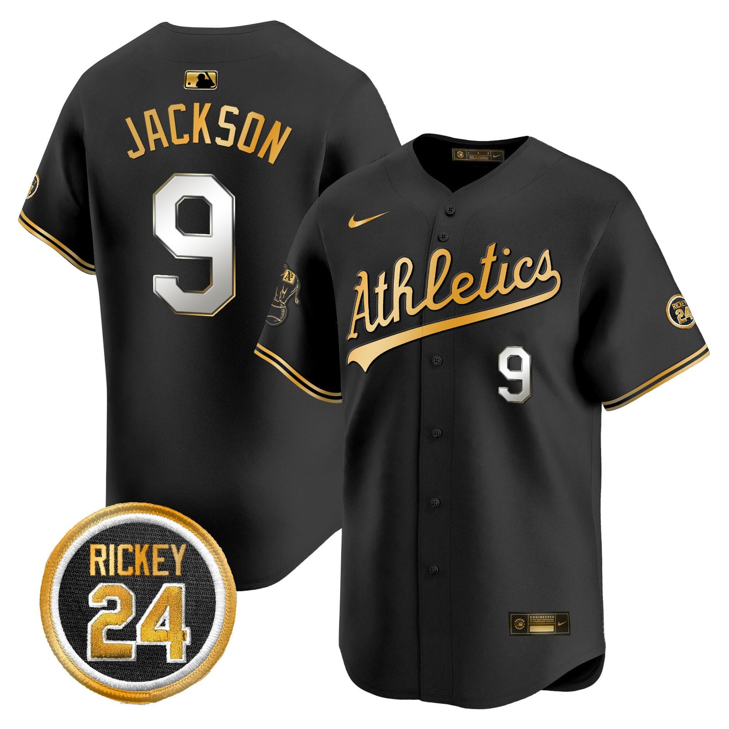 Oakland Athletics Rickey Henderson Patch Vapor Premier Limited Jersey - All Stitched