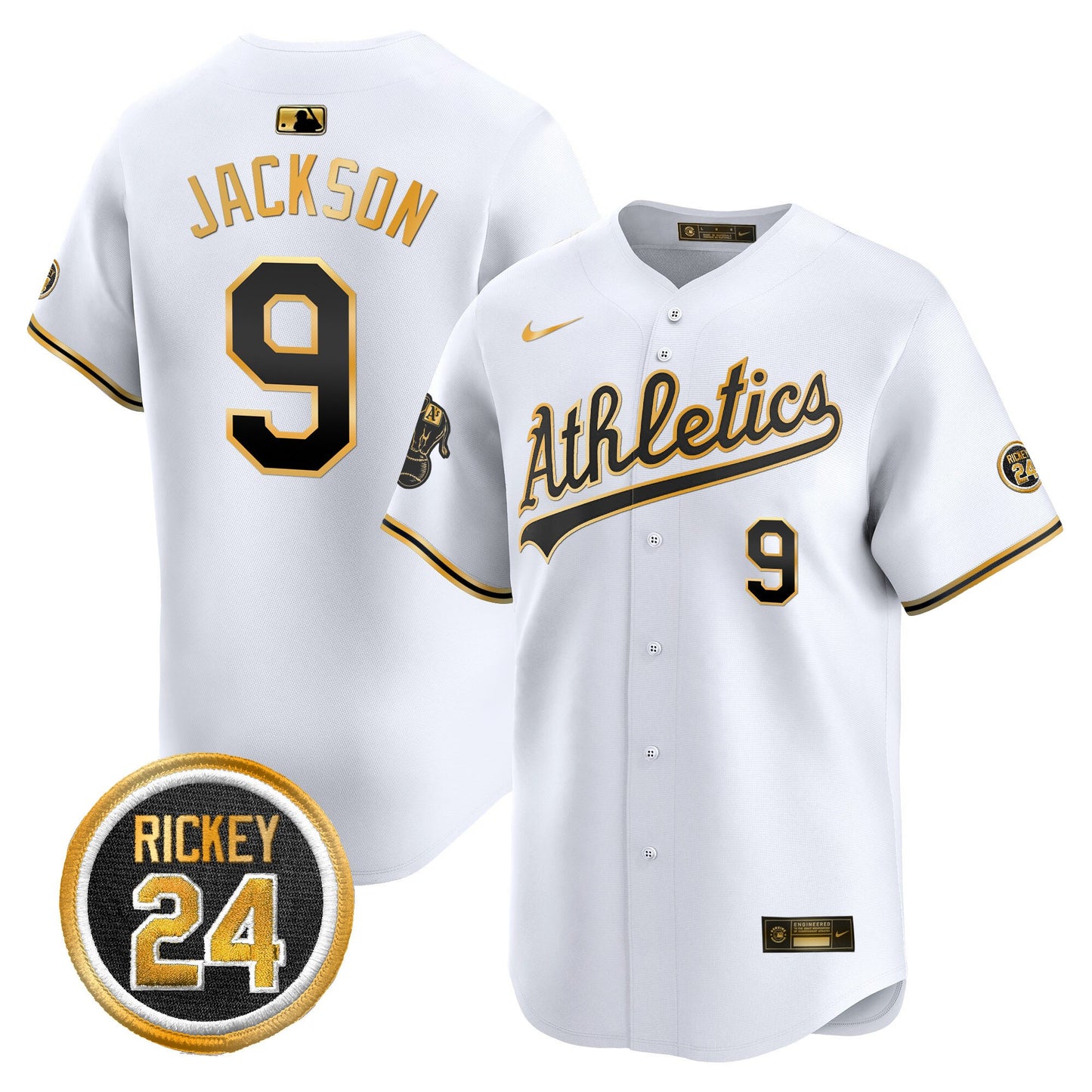 Oakland Athletics Rickey Henderson Patch Vapor Premier Limited Jersey - All Stitched