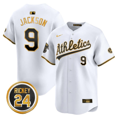 Oakland Athletics Rickey Henderson Patch Vapor Premier Limited Jersey - All Stitched