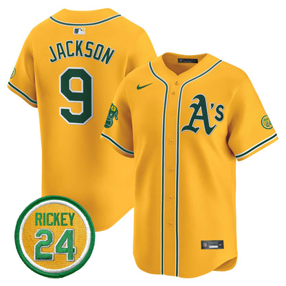 Oakland Athletics Rickey Henderson Patch Vapor Premier Limited Jersey - All Stitched