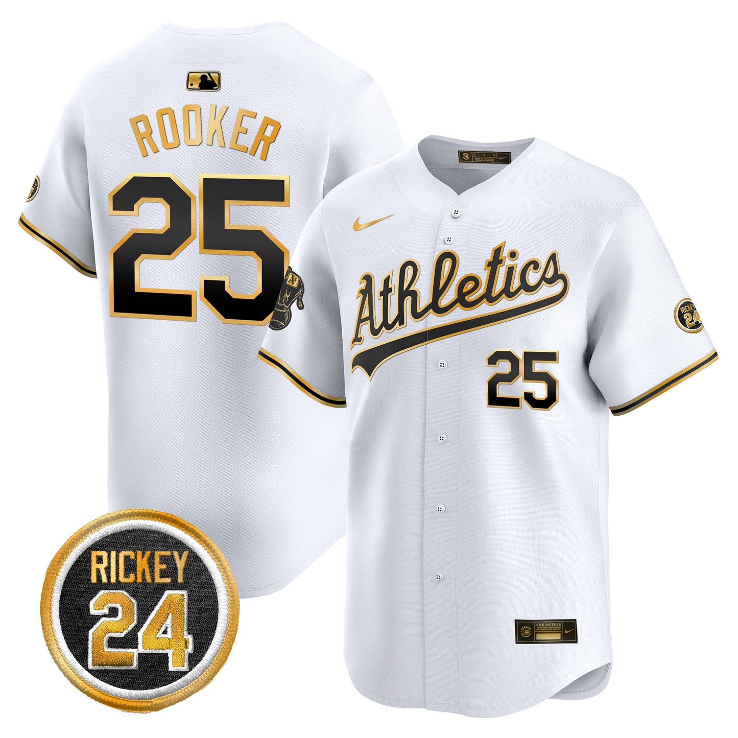 Oakland Athletics Rickey Henderson Patch Vapor Premier Limited Jersey - All Stitched
