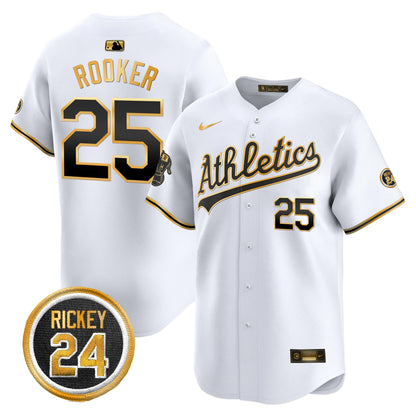 Oakland Athletics Rickey Henderson Patch Vapor Premier Limited Jersey - All Stitched