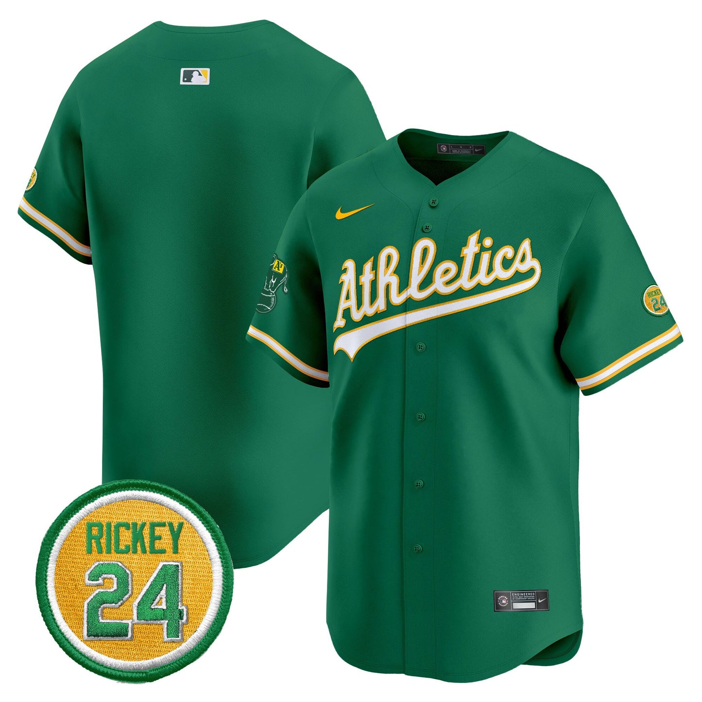Oakland Athletics Rickey Henderson Patch Vapor Premier Limited Jersey - All Stitched