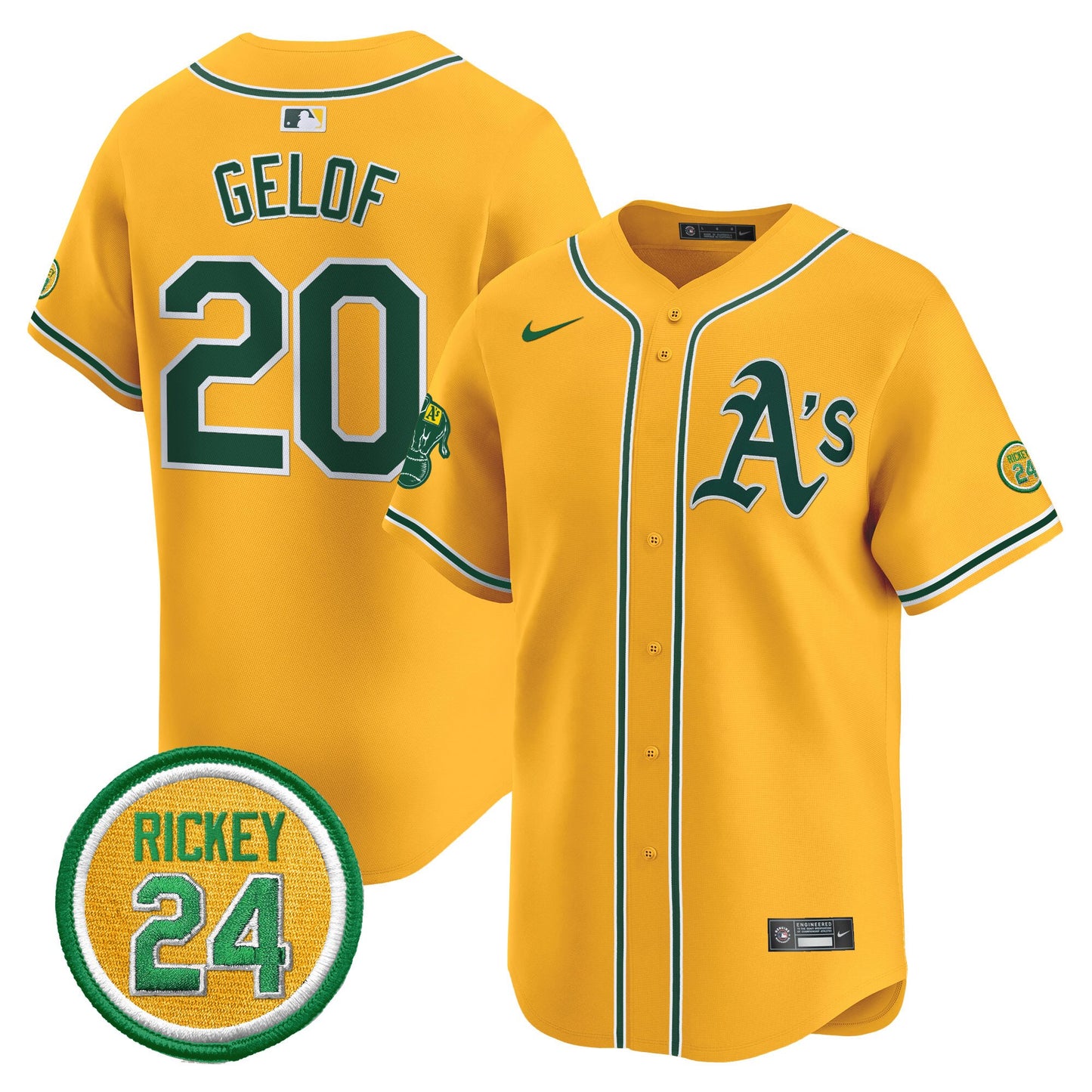 Oakland Athletics Rickey Henderson Patch Vapor Premier Limited Jersey - All Stitched