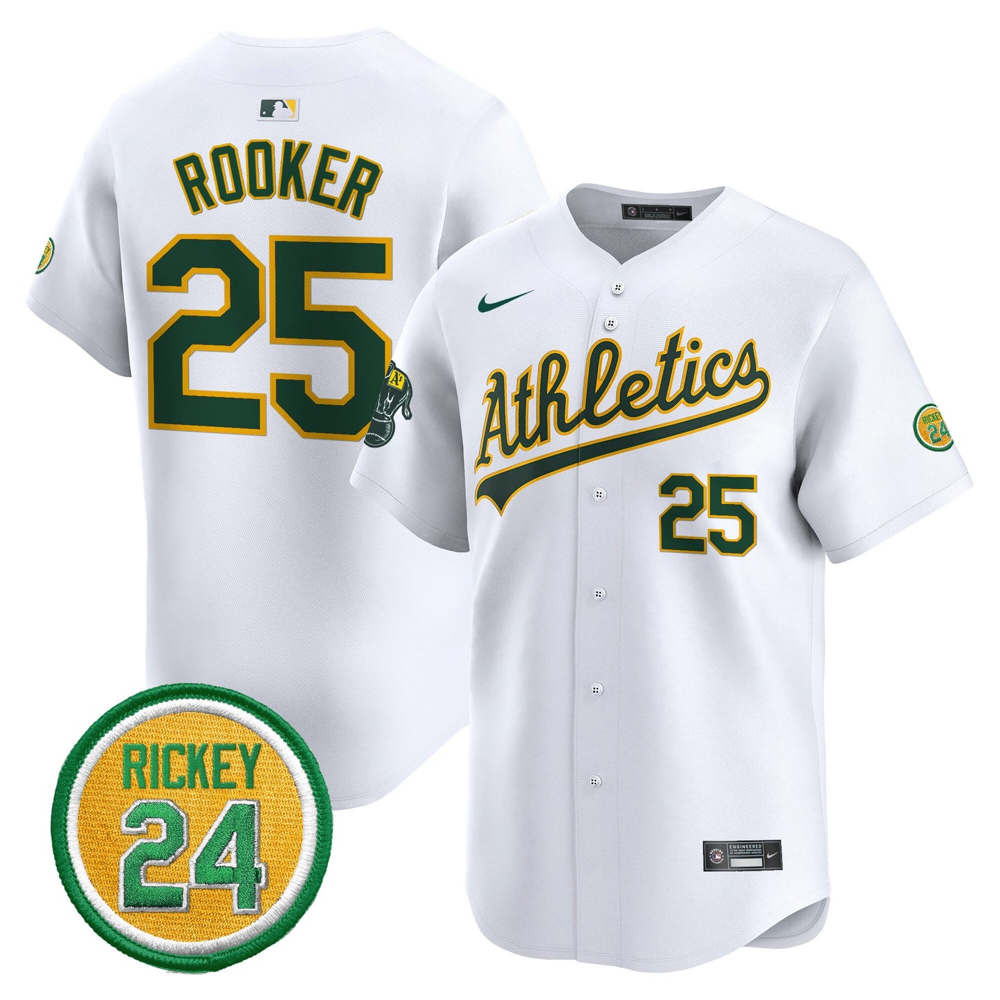 Oakland Athletics Rickey Henderson Patch Vapor Premier Limited Jersey - All Stitched