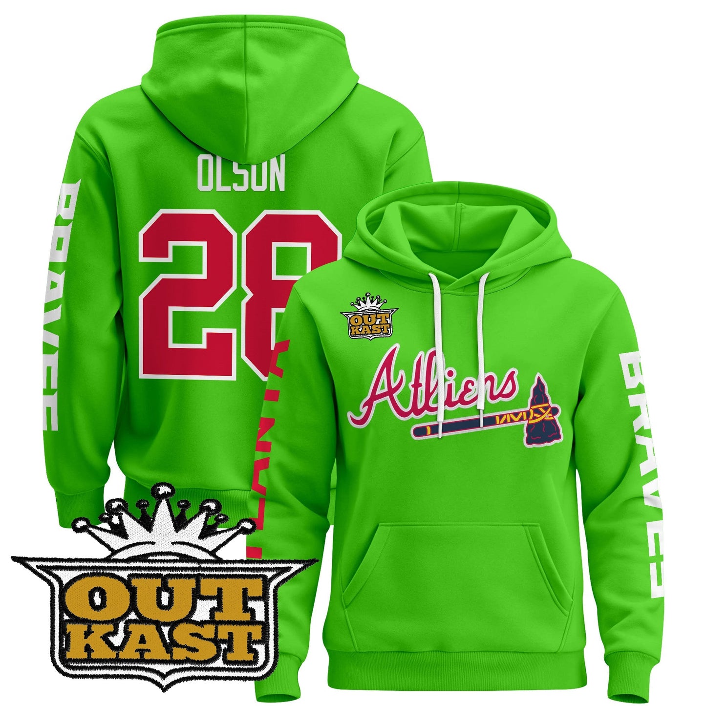 Men's Atlanta Braves 2025 Atliens Pullover Hoodie - All Stitched