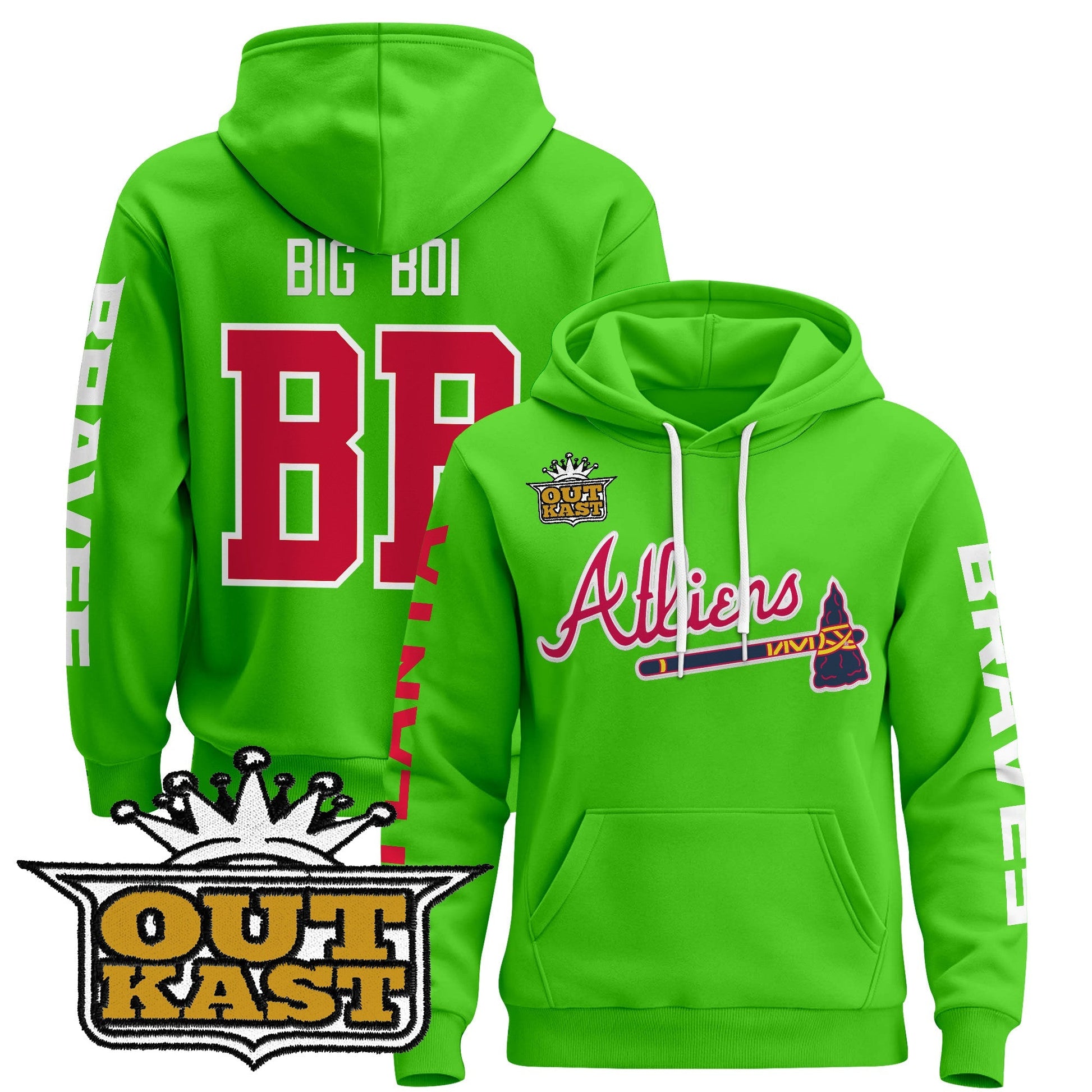 Men's Atlanta Braves 2025 Atliens Pullover Hoodie - All Stitched