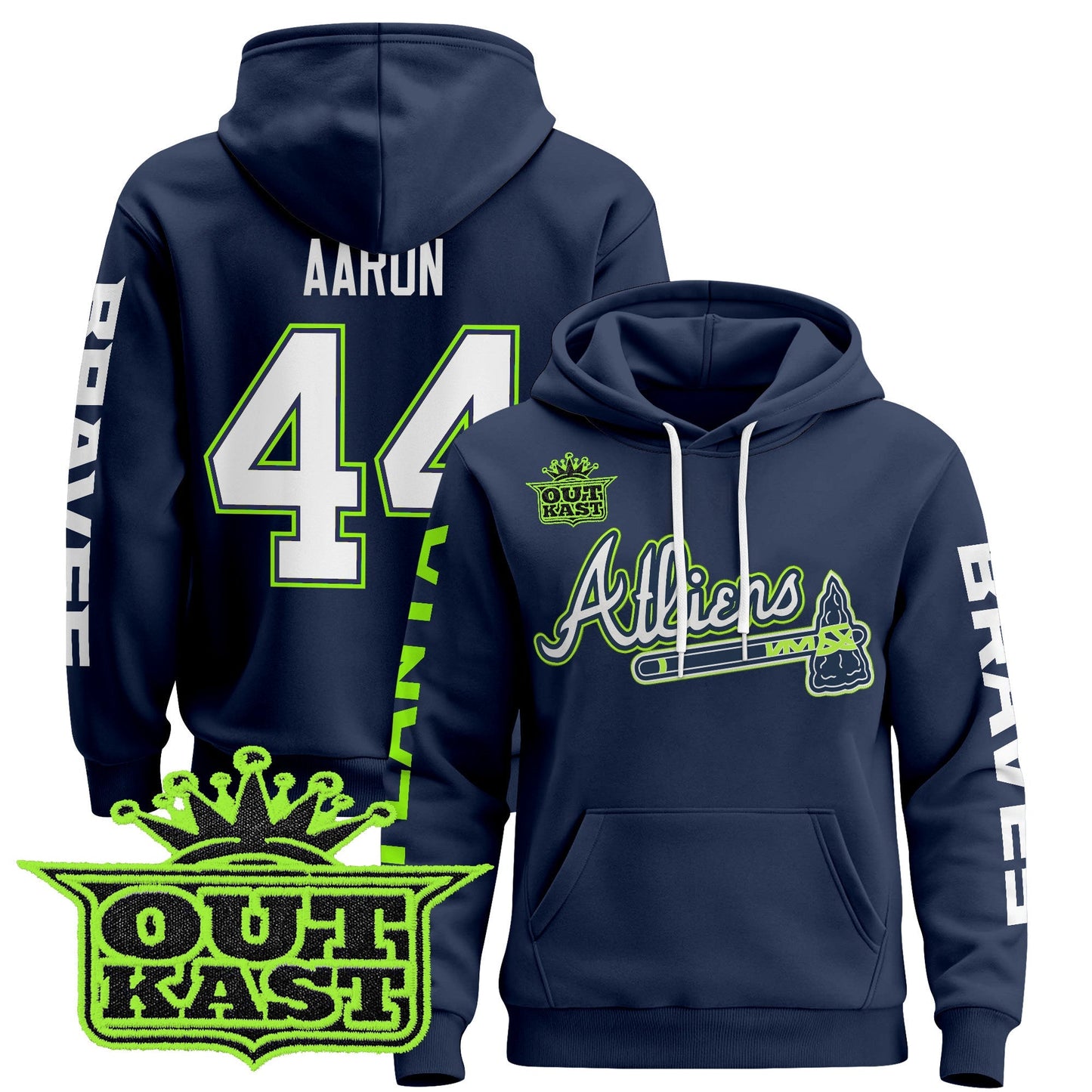 Men's Atlanta Braves 2025 Atliens Pullover Hoodie - All Stitched