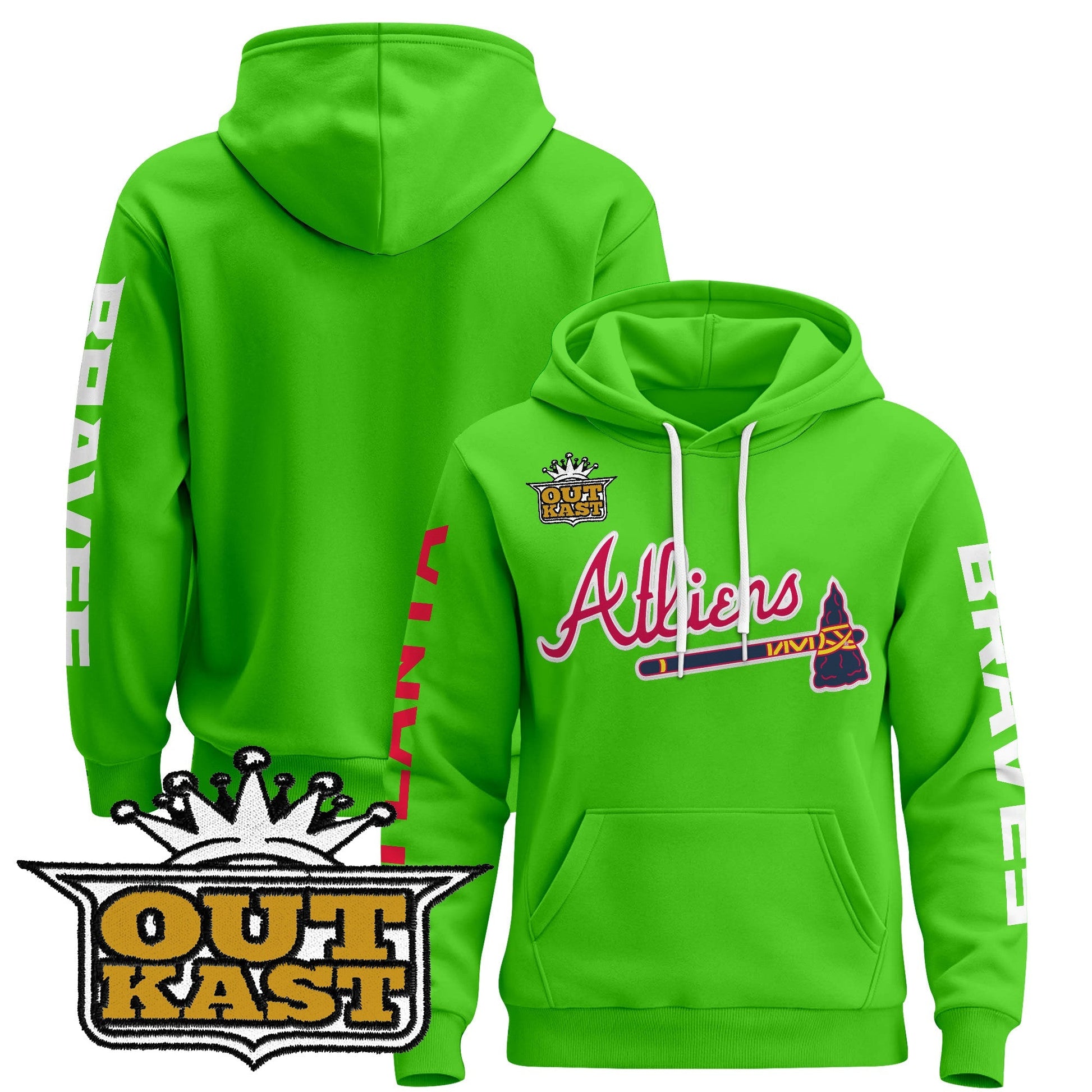 Men's Atlanta Braves 2025 Atliens Pullover Hoodie - All Stitched