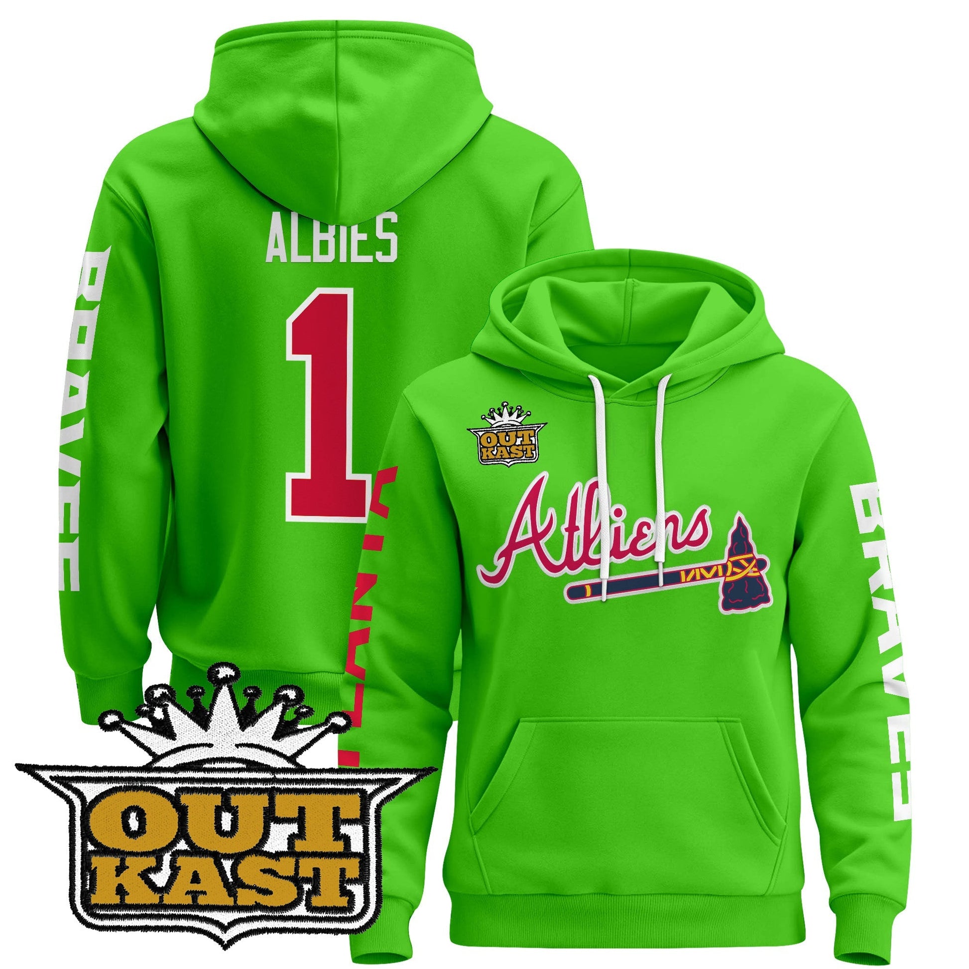 Men's Atlanta Braves 2025 Atliens Pullover Hoodie - All Stitched