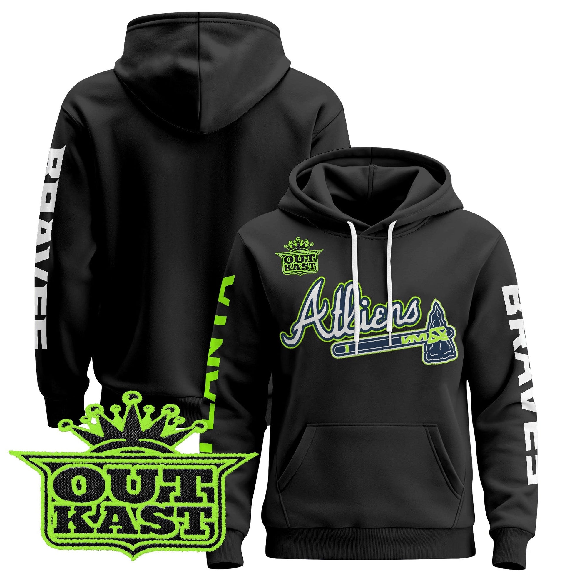 Men's Atlanta Braves 2025 Atliens Pullover Hoodie - All Stitched