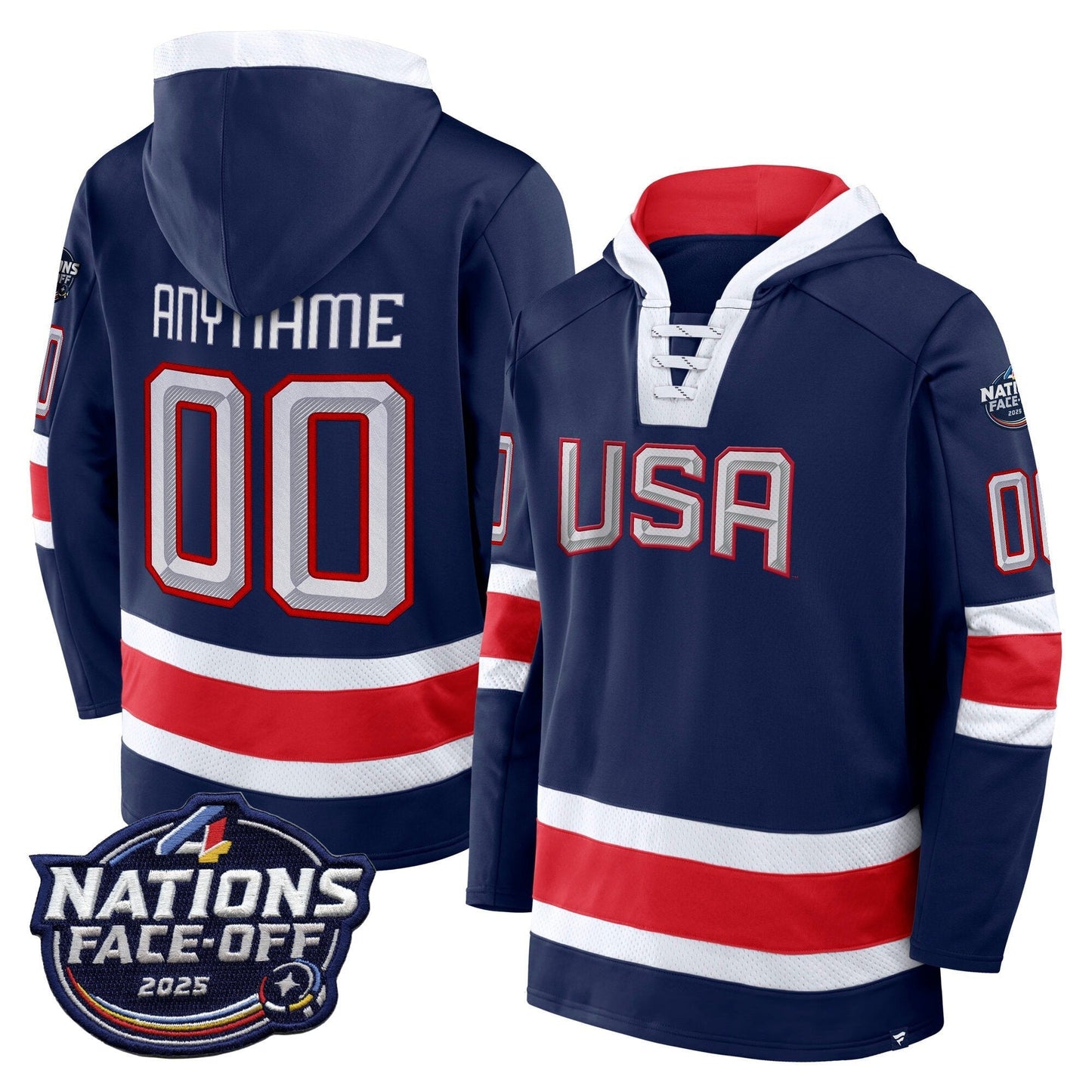 USA 4 Nations Face-Off 2025 Inside Line Custom Pullover Hoodie - All Stitched