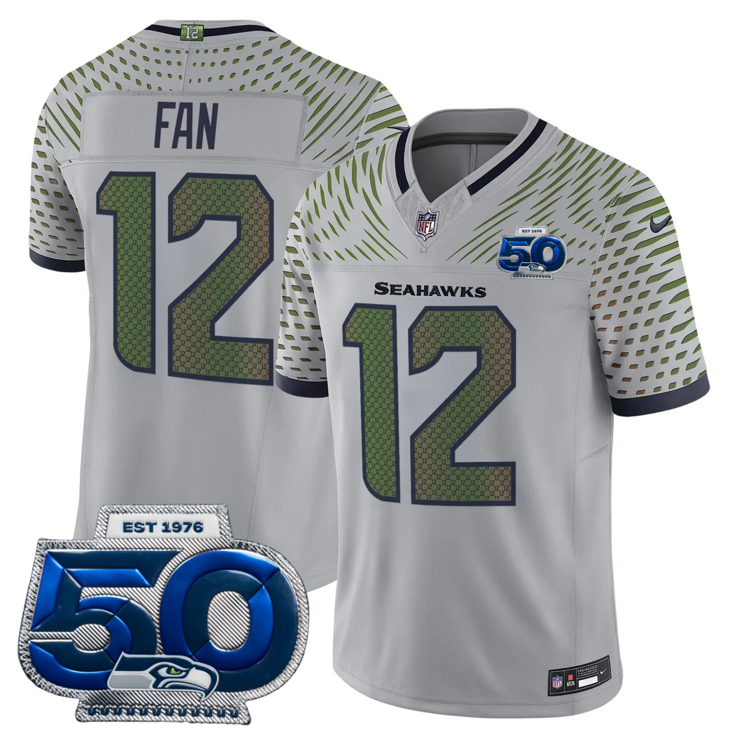 Seattle Seahawks 2025 "Rivalries" 50th Season Patch Vapor Limited Jersey - All Stitched