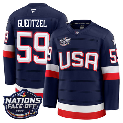 Men's USA 4 Nations Face-Off 2025 Premium Player Jersey - All Stitched