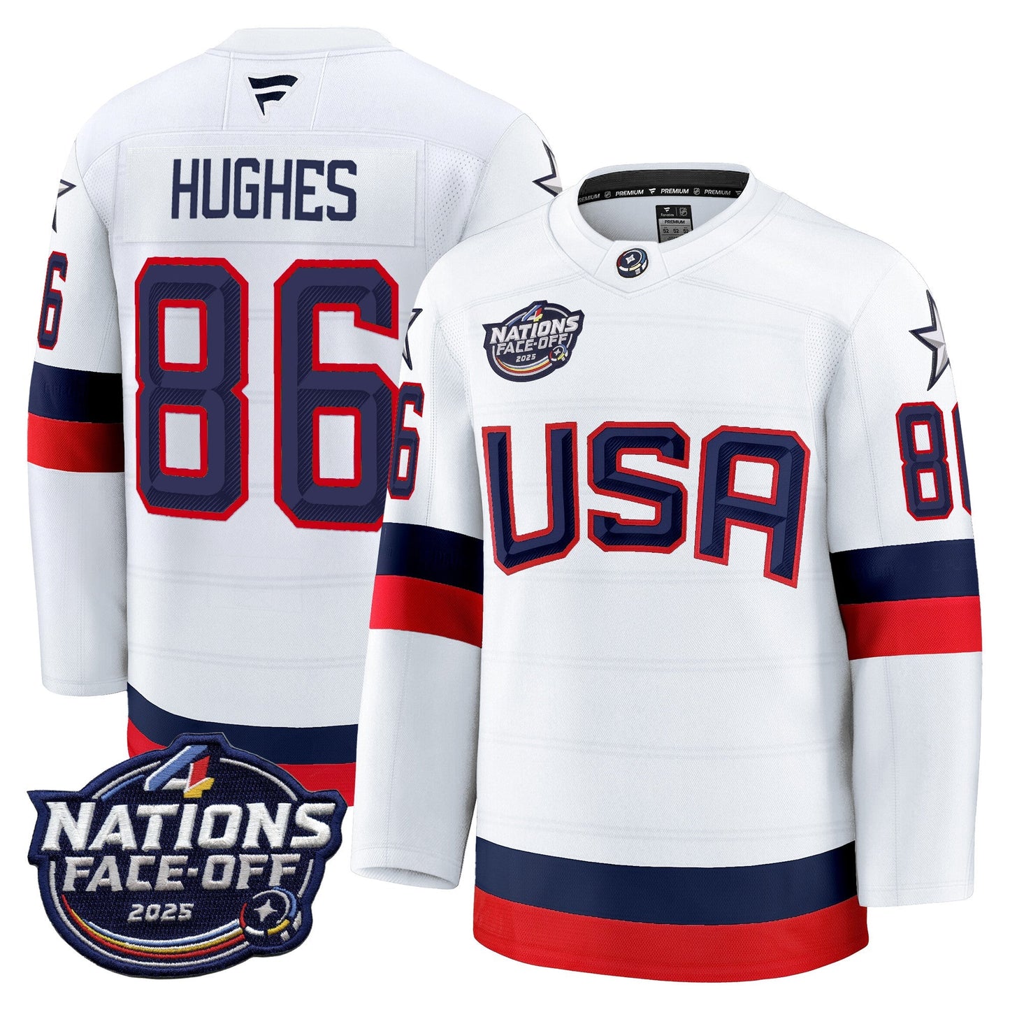 Men's USA 4 Nations Face-Off 2025 Premium Player Jersey - All Stitched