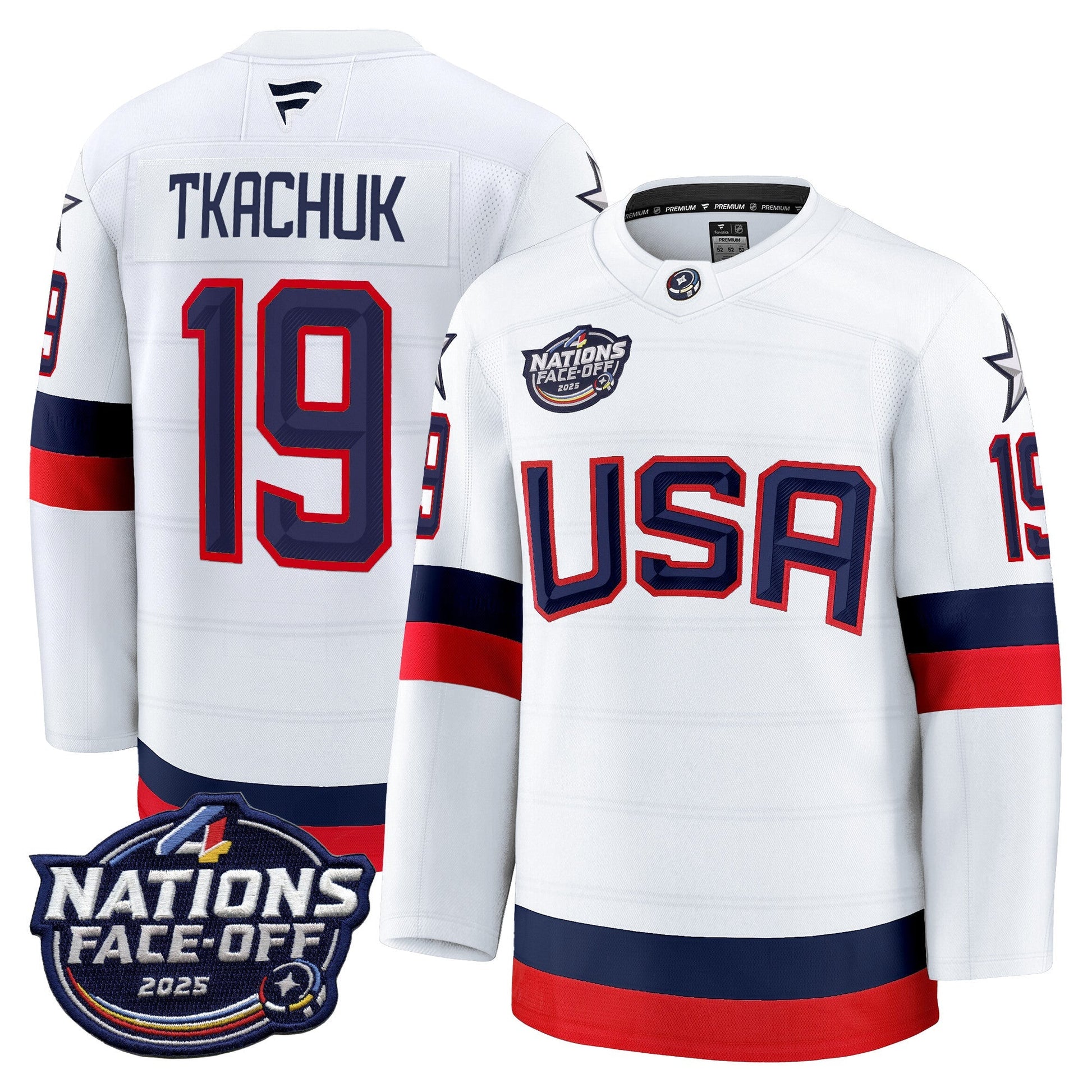 Men's USA 4 Nations Face-Off 2025 Premium Player Jersey - All Stitched