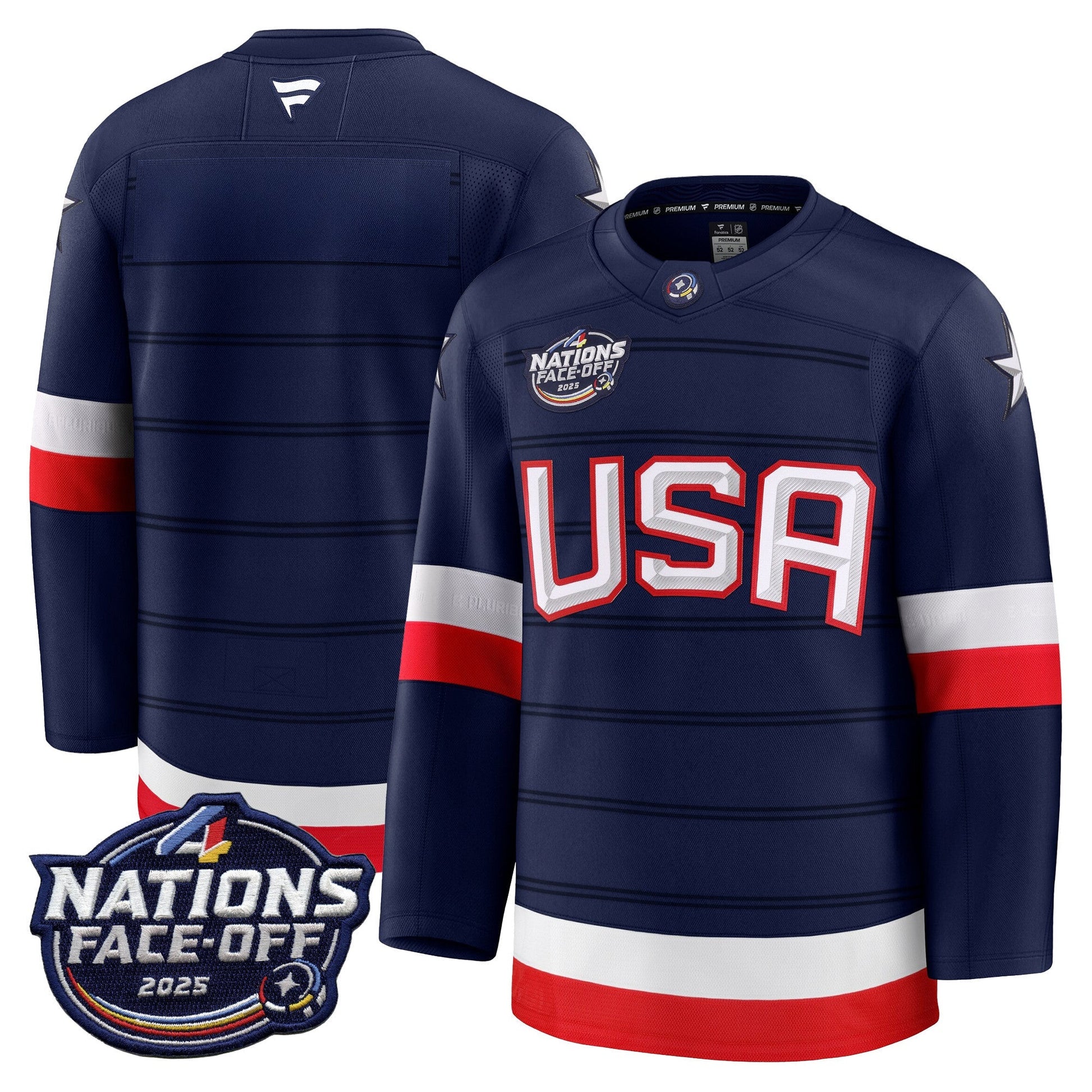 Men's USA 4 Nations Face-Off 2025 Premium Player Jersey - All Stitched