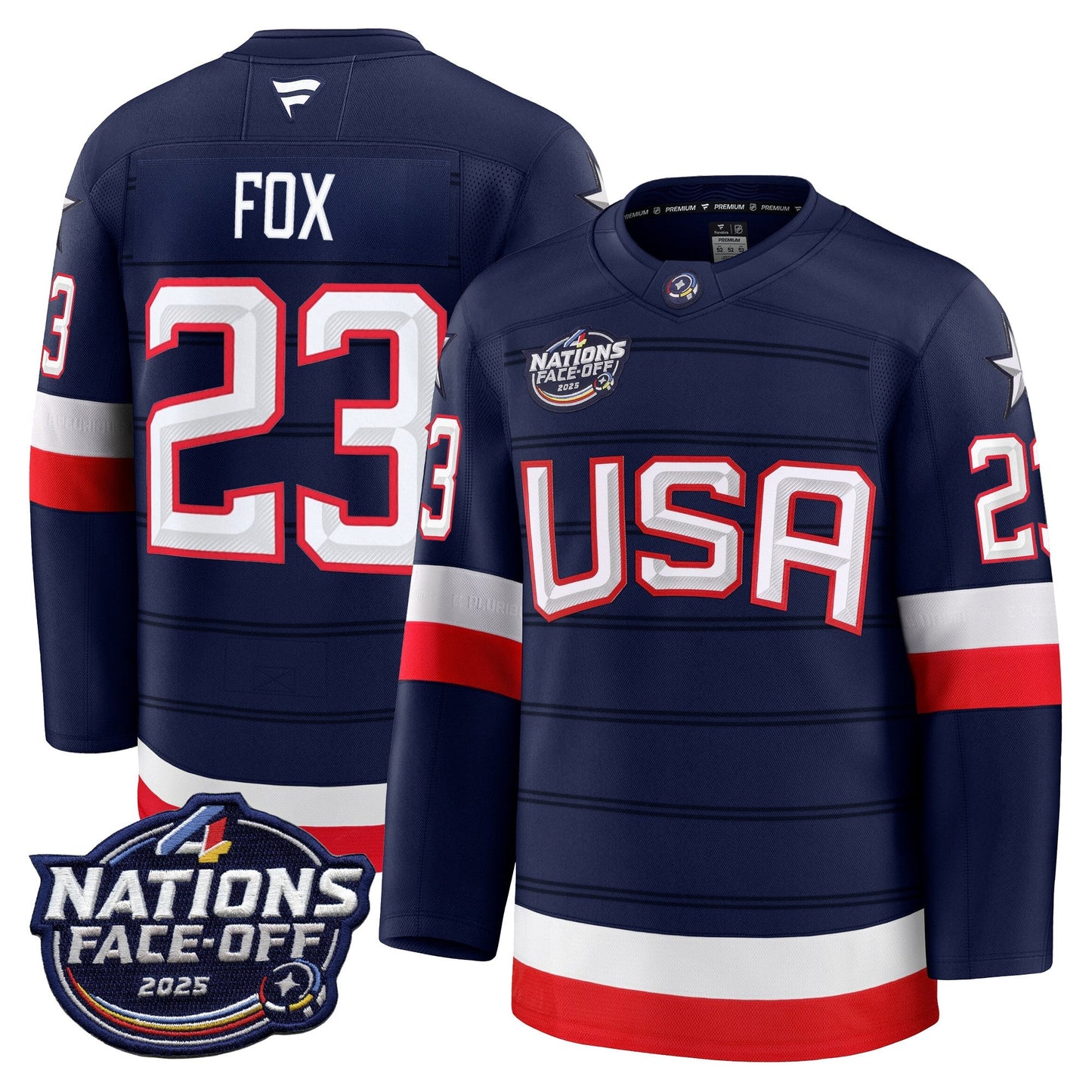 Men's USA 4 Nations Face-Off 2025 Premium Player Jersey - All Stitched