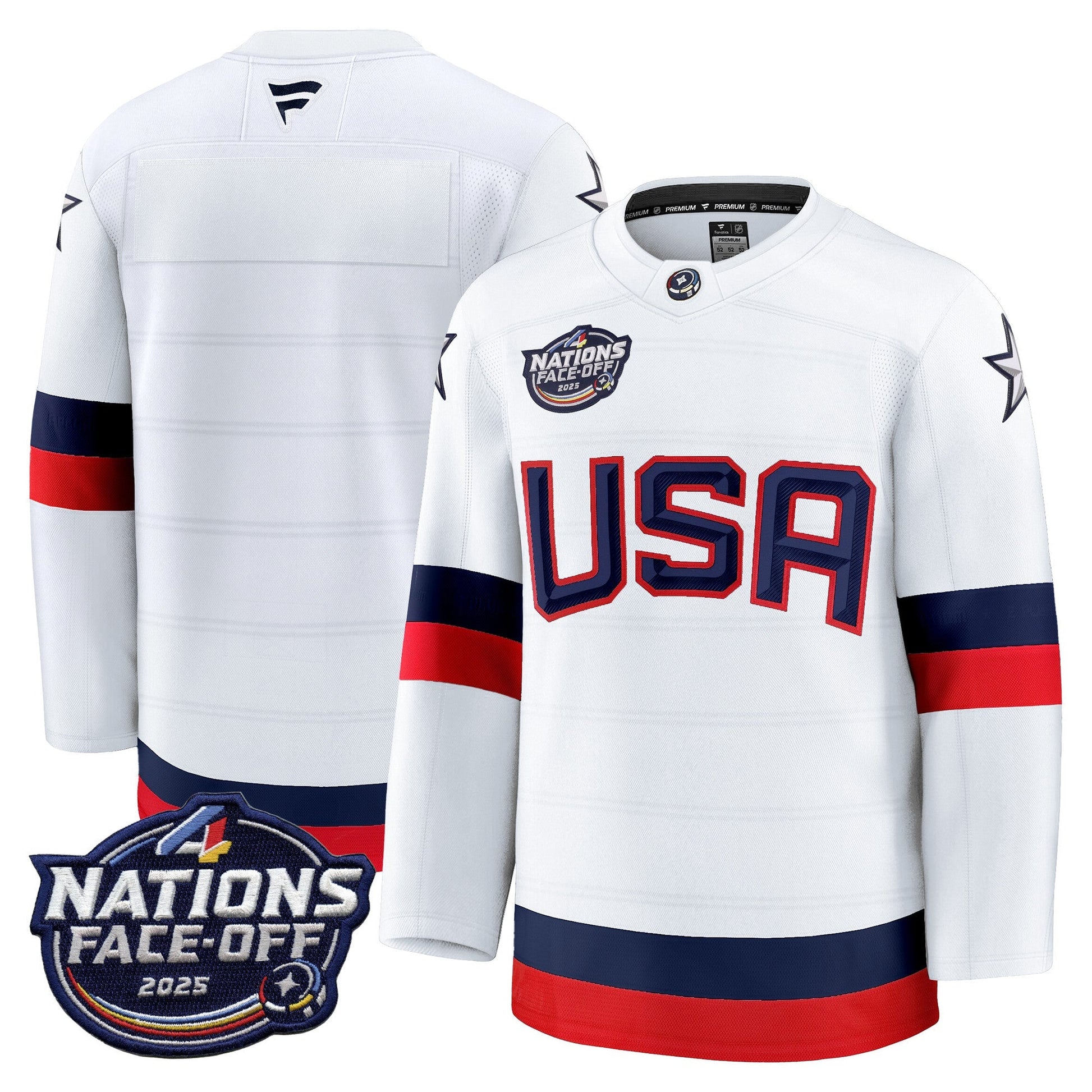 Men's USA 4 Nations Face-Off 2025 Premium Player Jersey - All Stitched