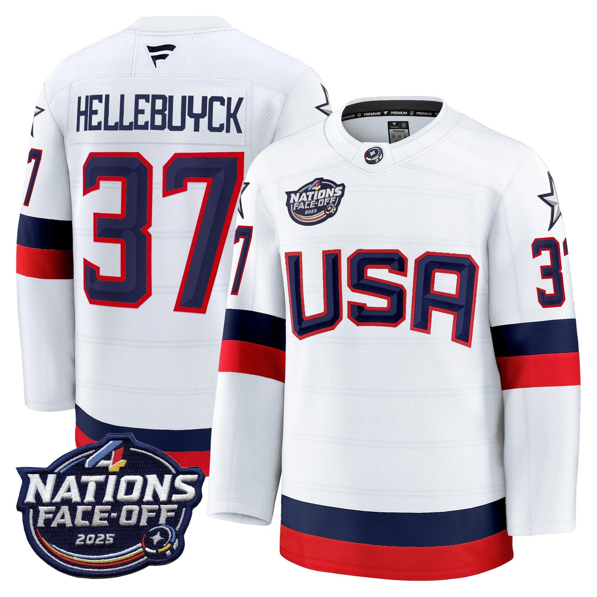 Men's USA 4 Nations Face-Off 2025 Premium Player Jersey - All Stitched
